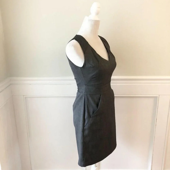 Gap Charcoal Sheath Dress w Pockets 0 - Picture 3 of 6